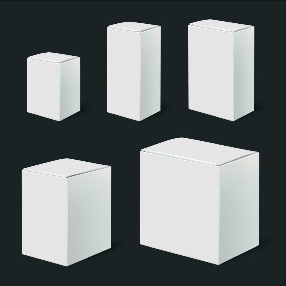 Realistic Boxes Mockup Set vector