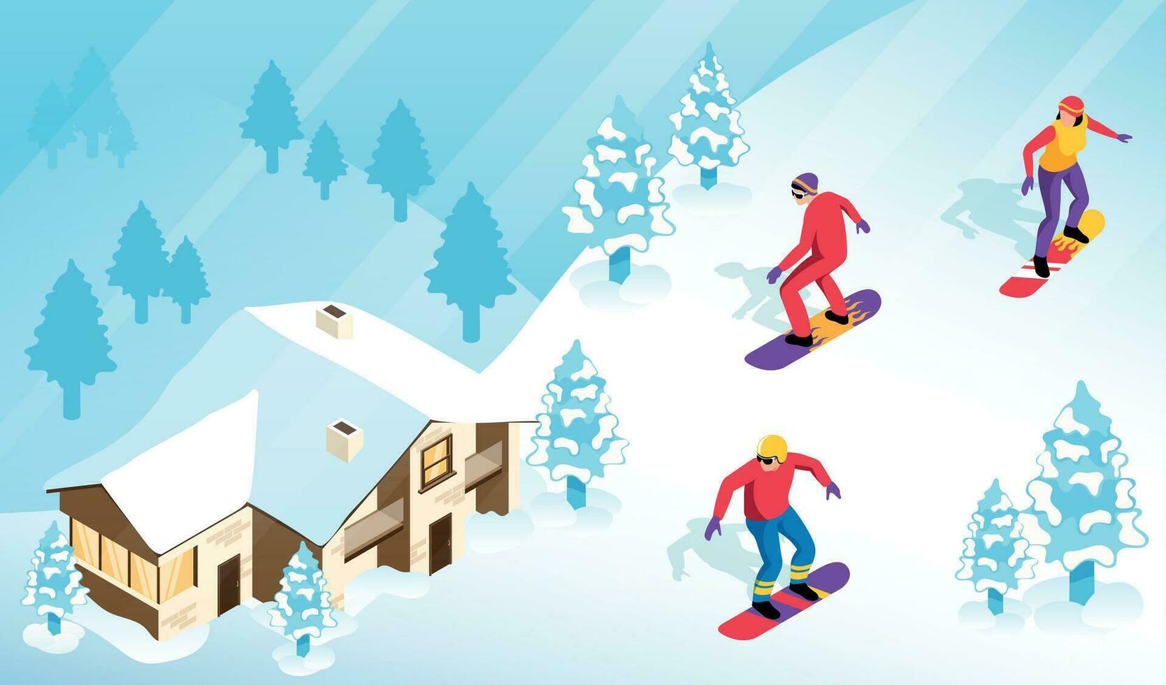 Isometric Ski Resort vector