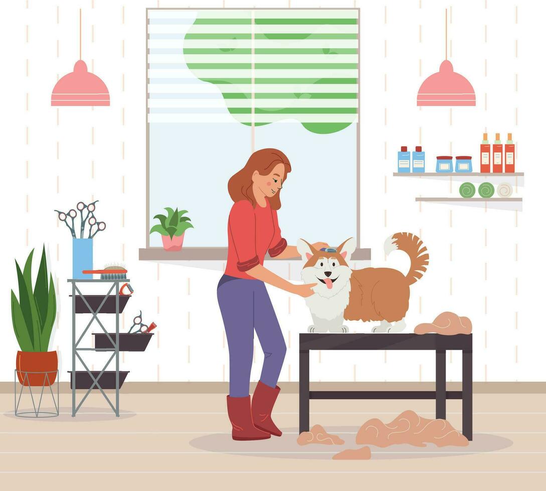 Dog Grooming Background Illustration vector