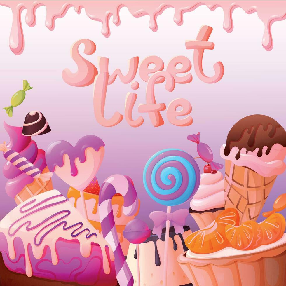 Sweet Life Poster vector