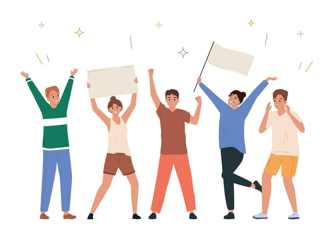 Meeting Demonstration People Flat Concept vector