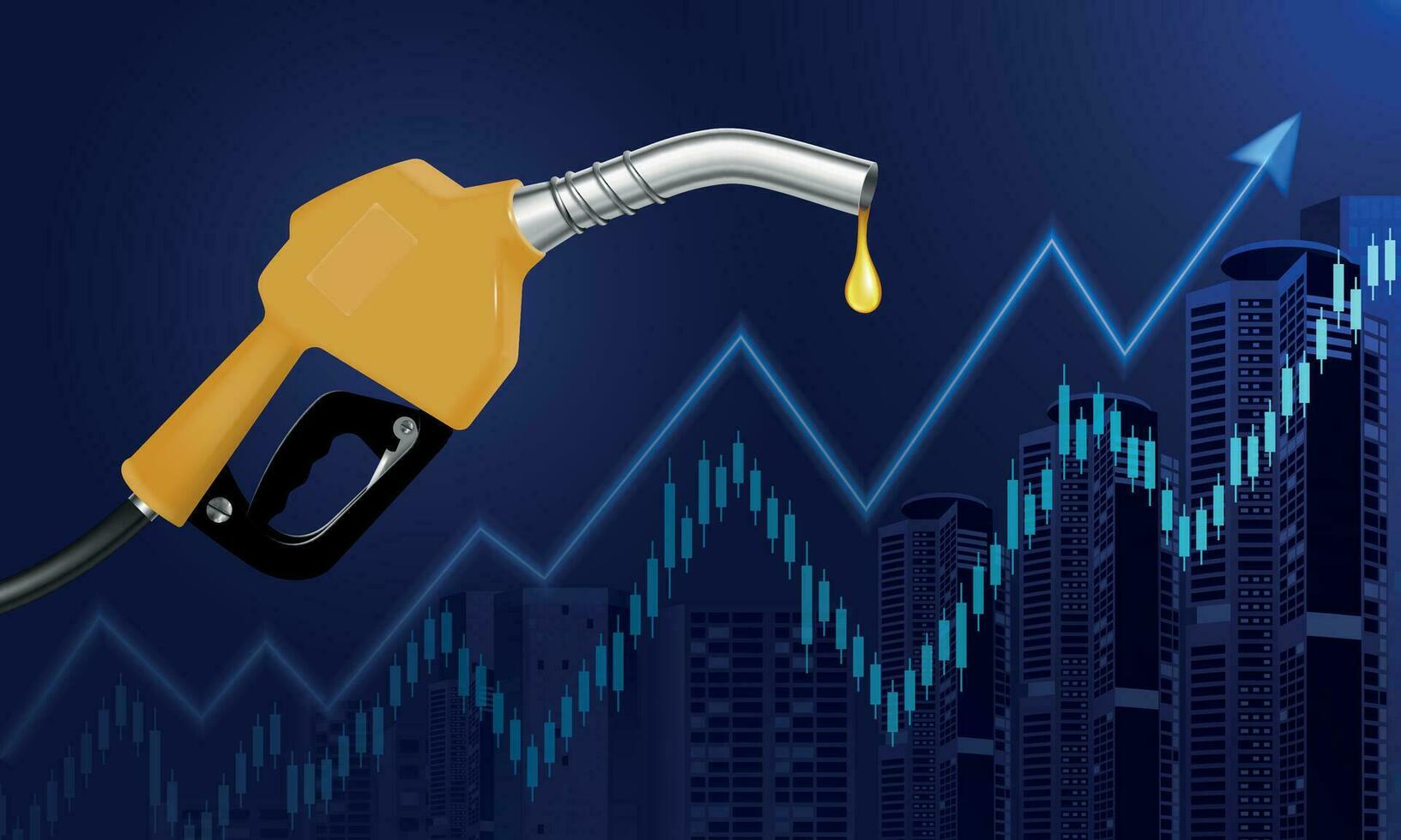 Fuel Gas Handle Pump Nozzle Realistic Background vector