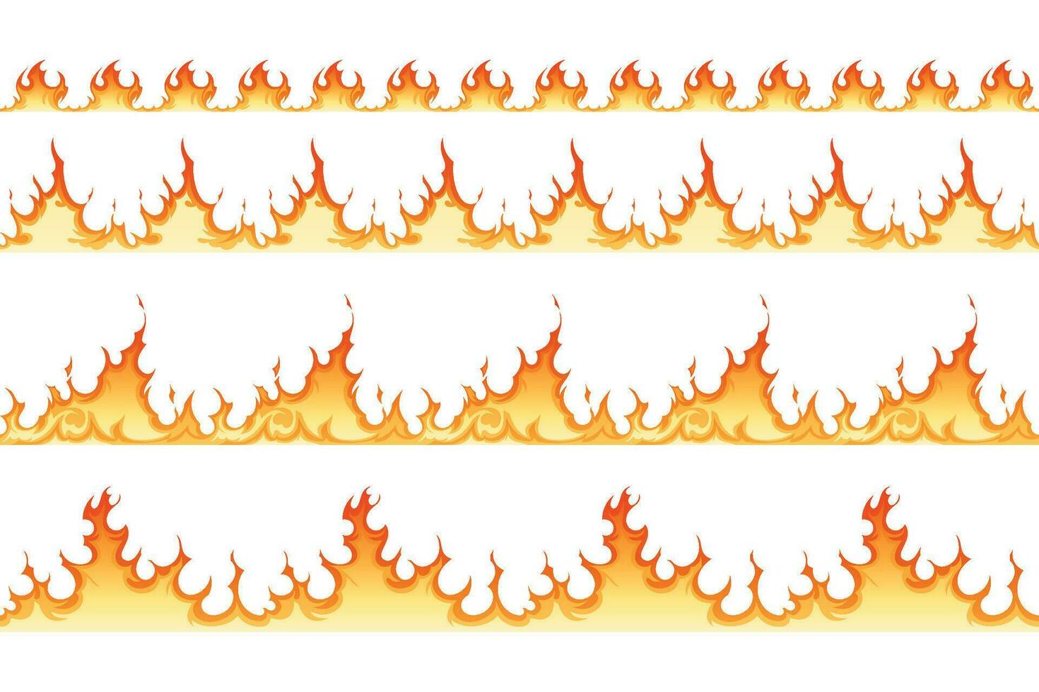 Fire Borders Set vector