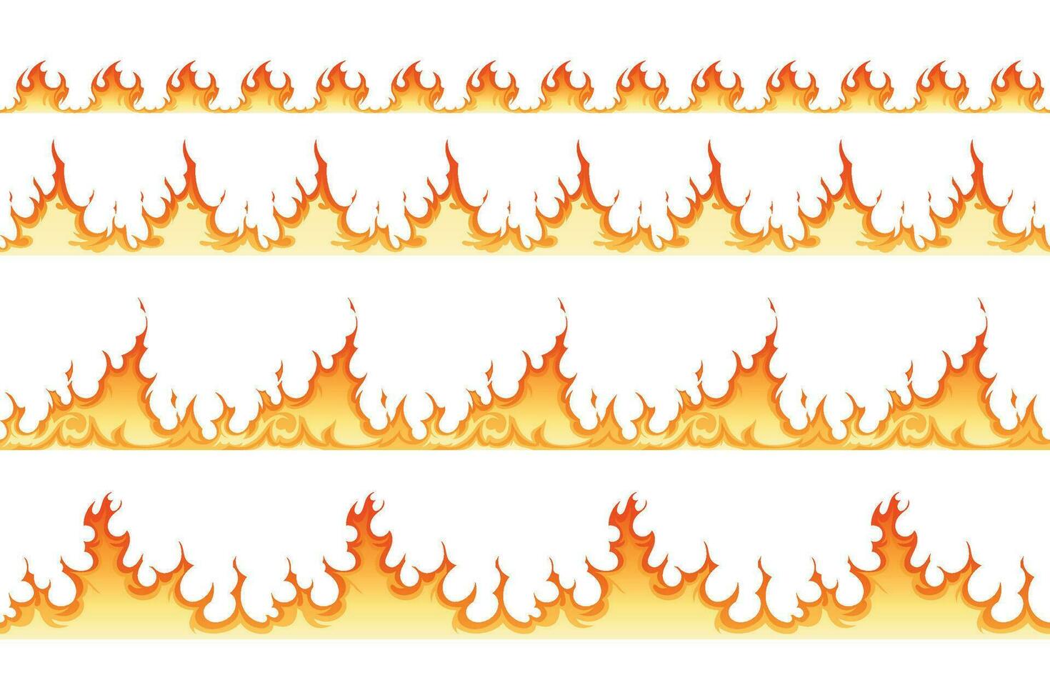 Fire Borders Set vector