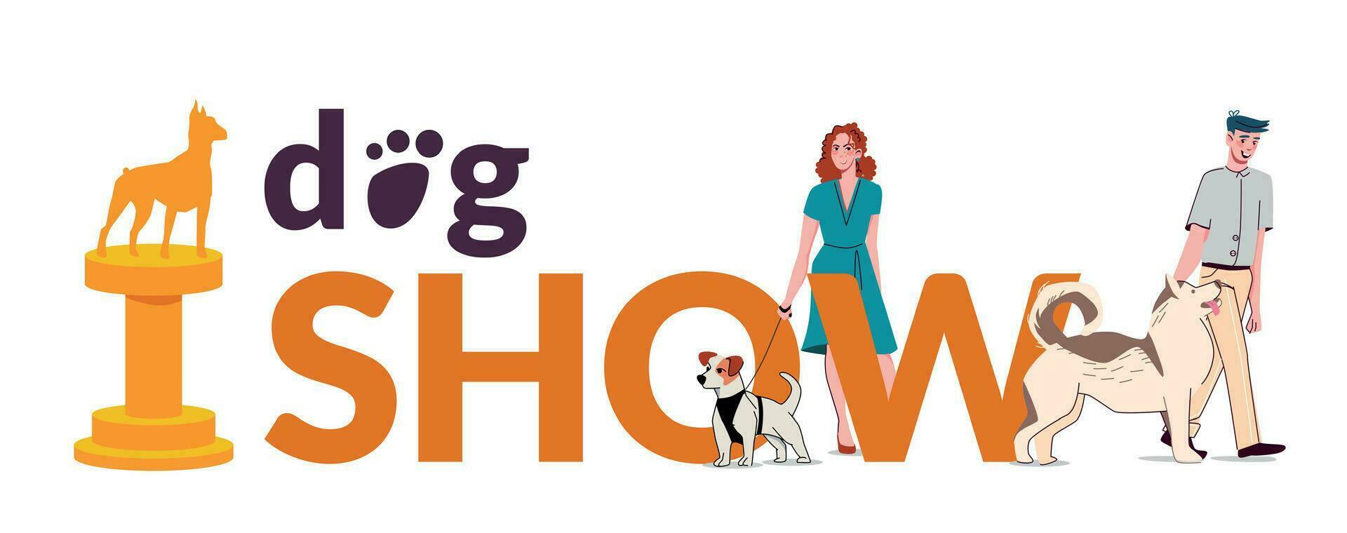 Dog Show Flat text vector
