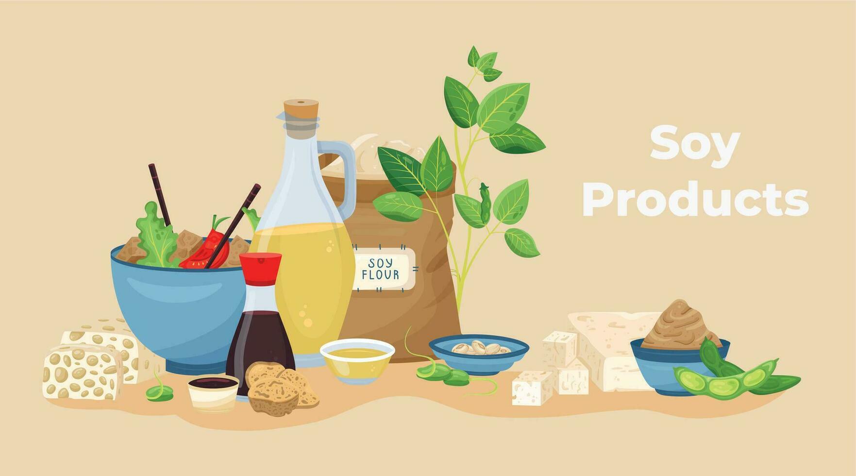 Soy Products Advertising Background vector