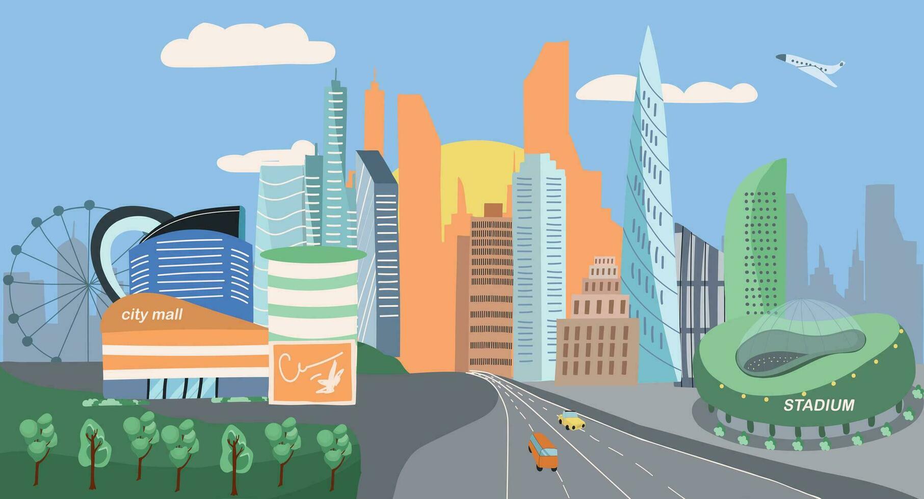 Megapolis City Background vector