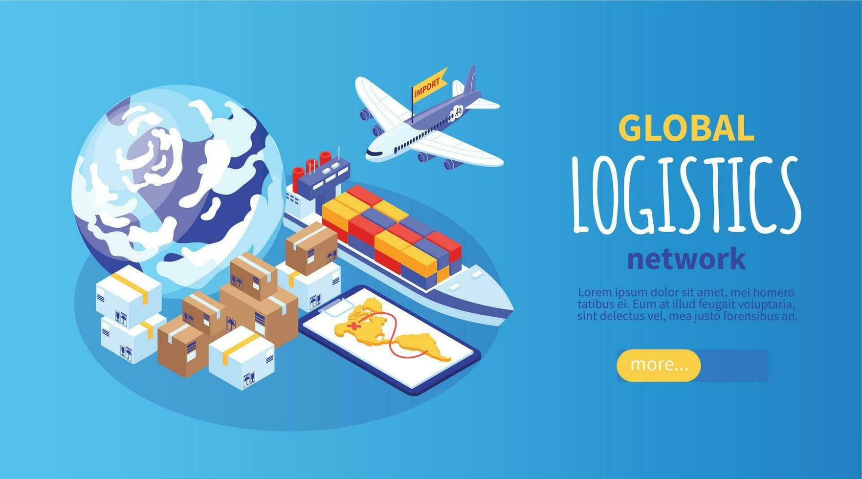 Global Logistics Horizontal Banner vector