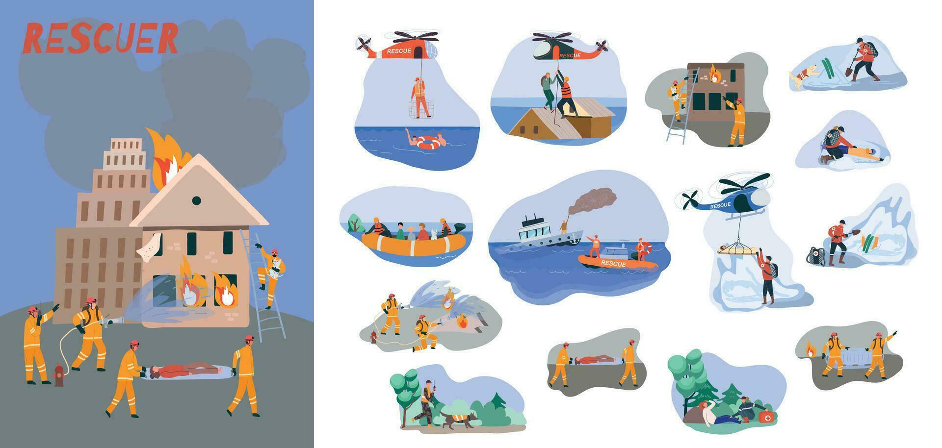 Rescuer Composition Set vector