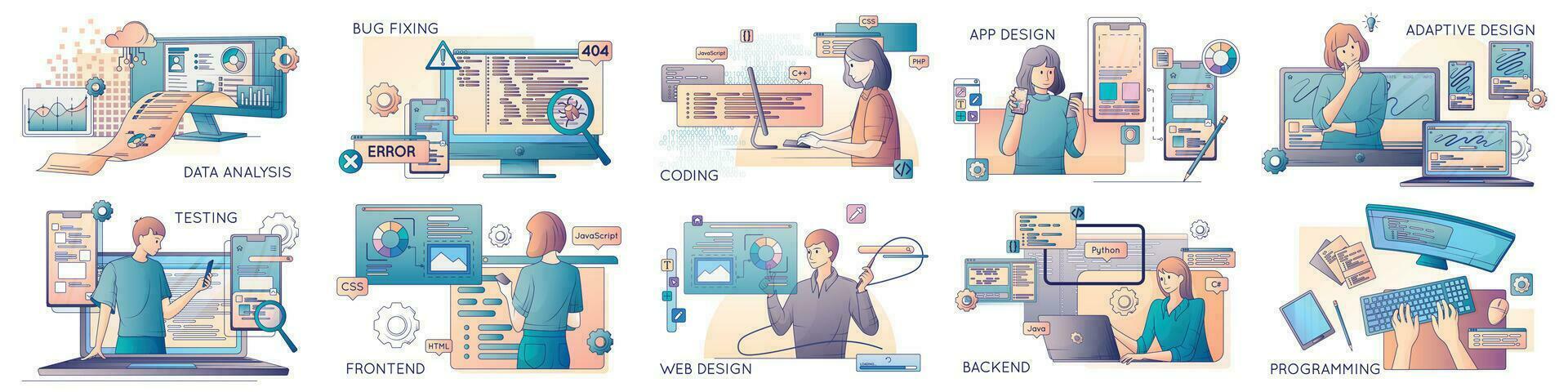 Software Development Set vector