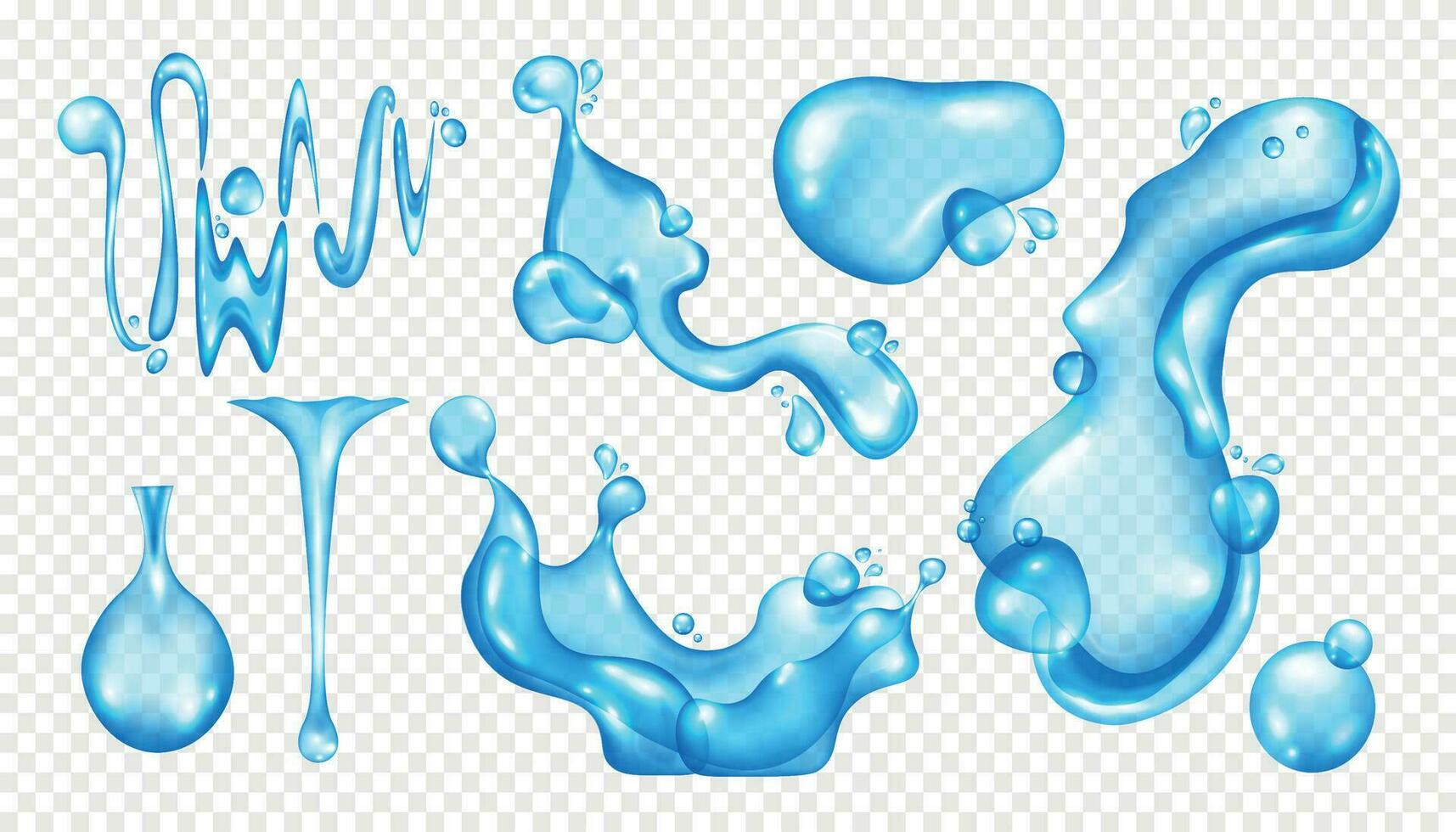 Realistic Water Splash Set vector