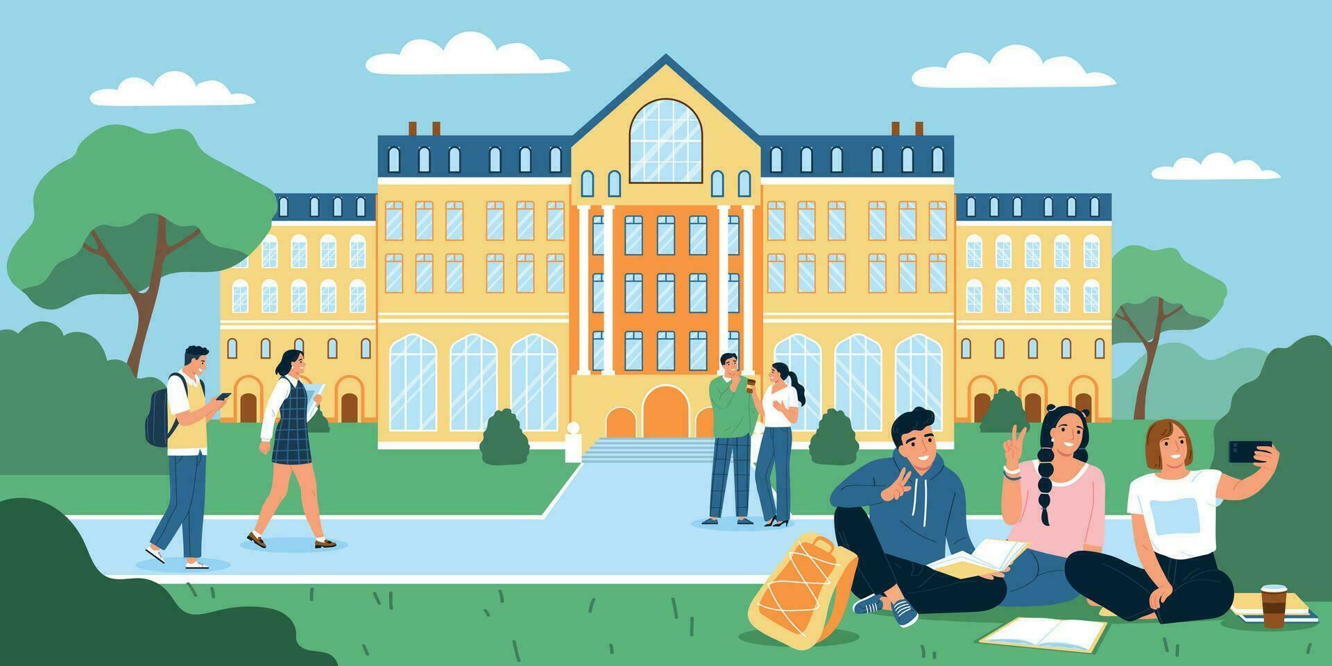 Student Campus Flat vector