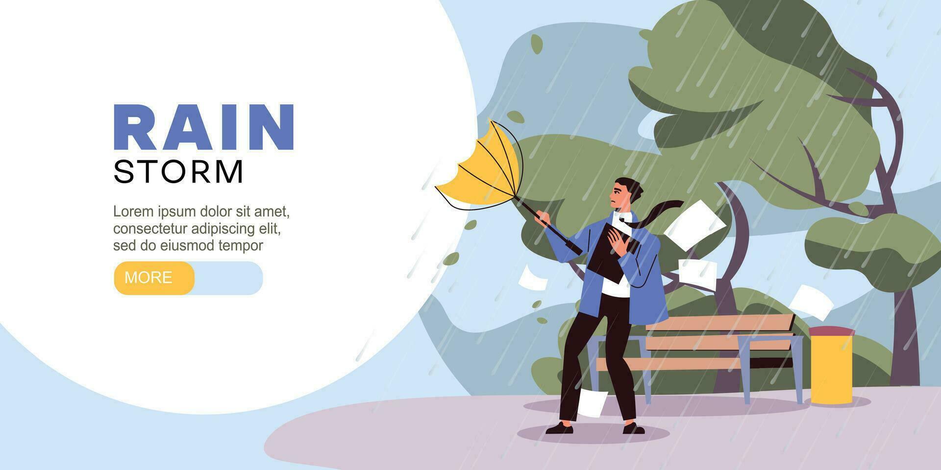 Rain Storm Flat vector