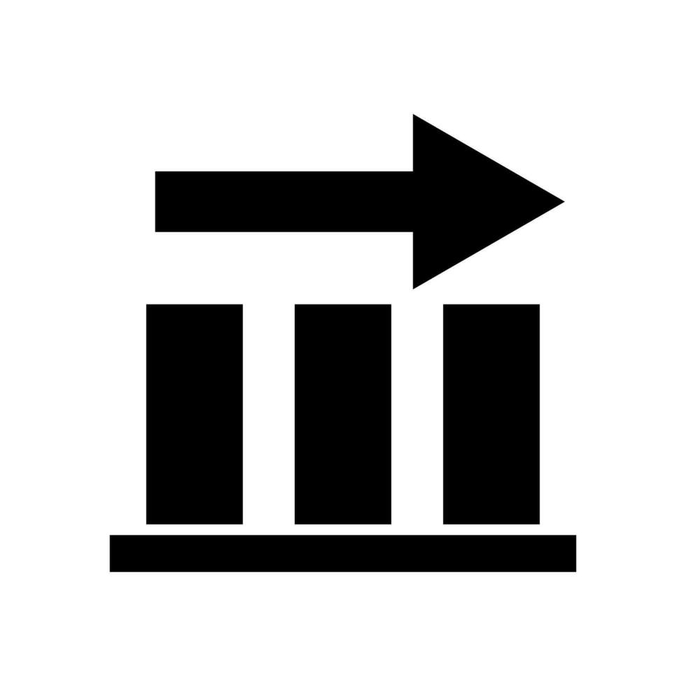 Bar graph silhouette icon for keeping sales. Vector. vector