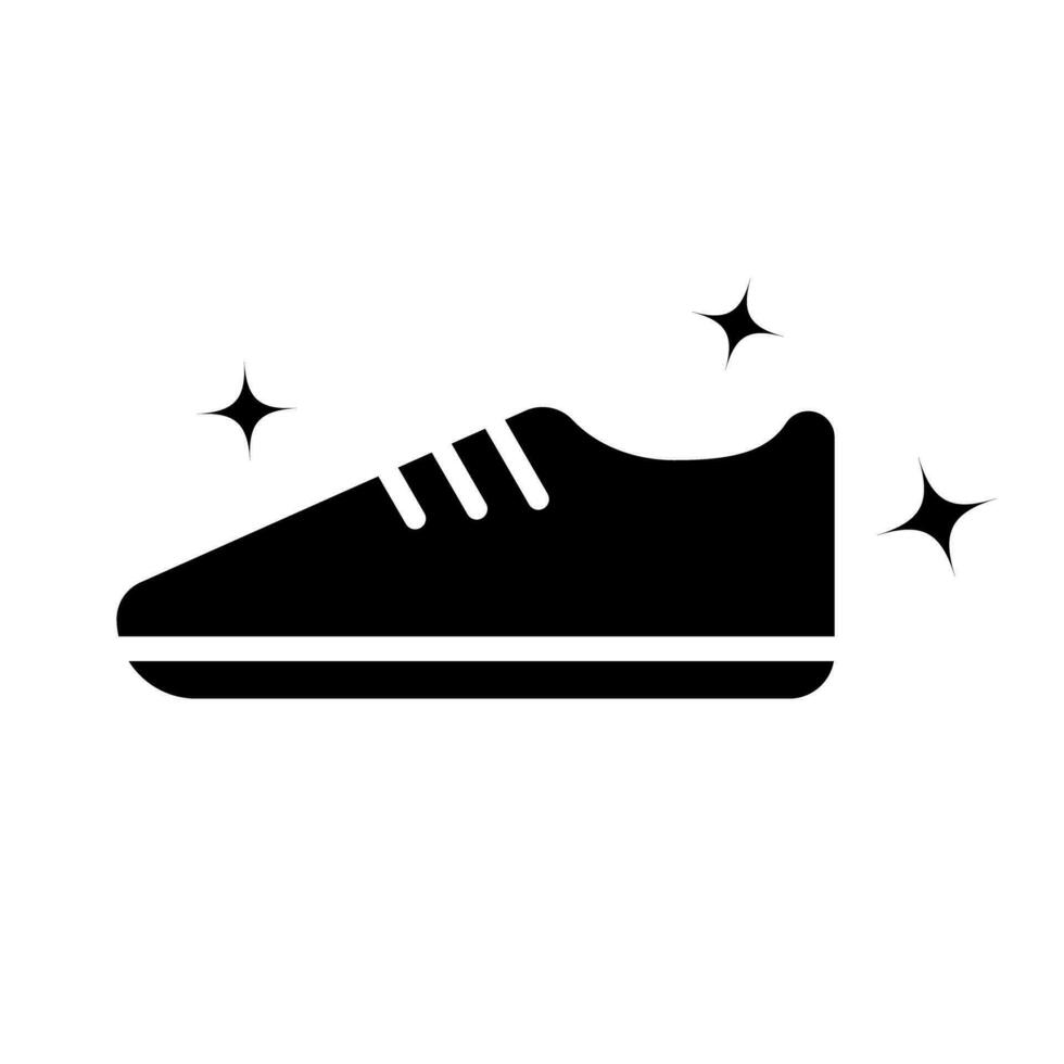 New shoe silhouette icon. Shoe and glitter marks. Vector. vector