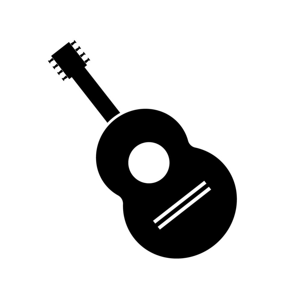 acústico guitarra silueta icono. música. vector. vector
