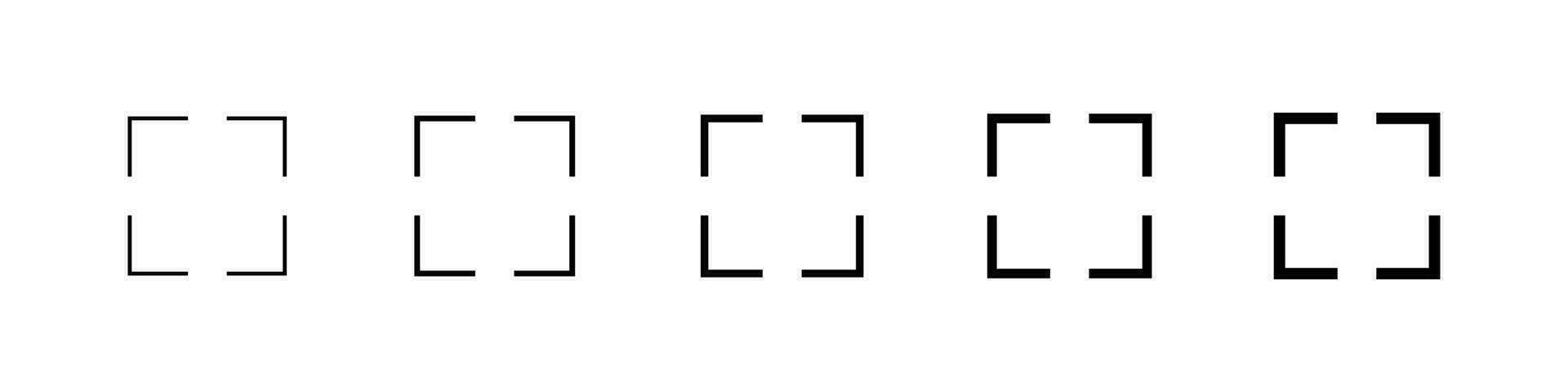 Scan frame icon set with different thickness. Vector. vector