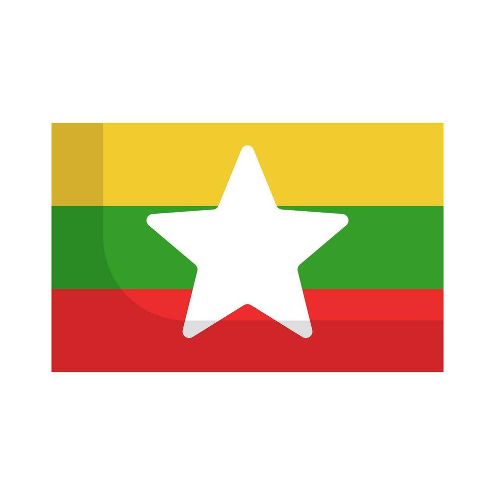 plano diseño moderno myanmar bandera icono. vector. vector