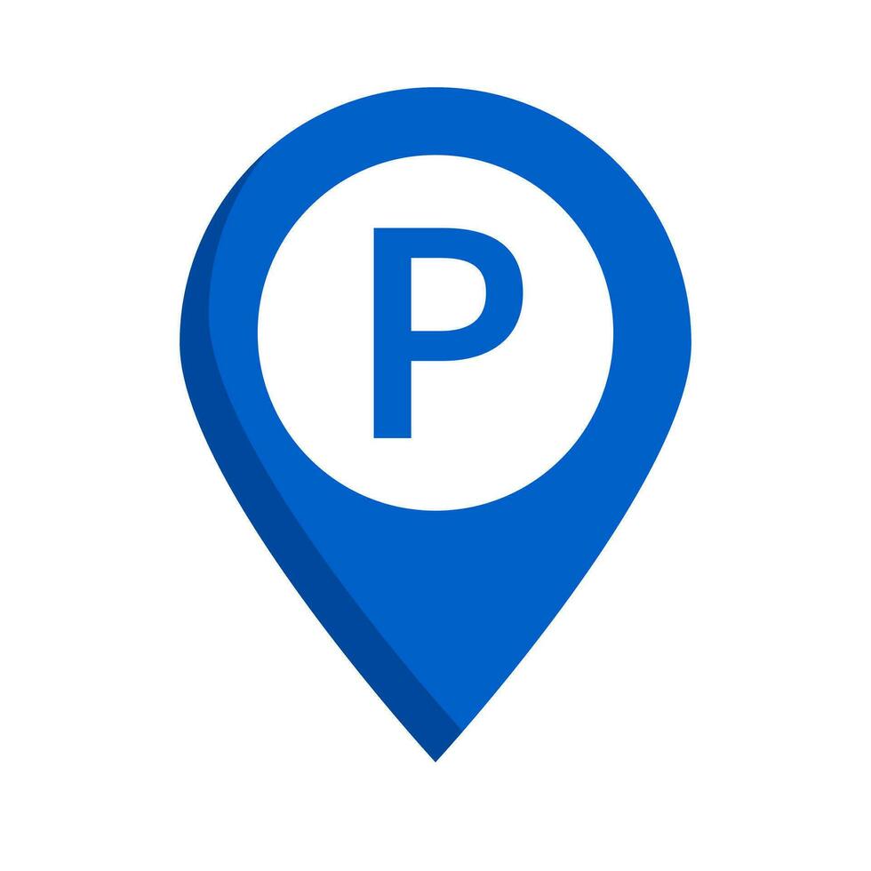 Flat design parking lot map pin icon. Vector. vector