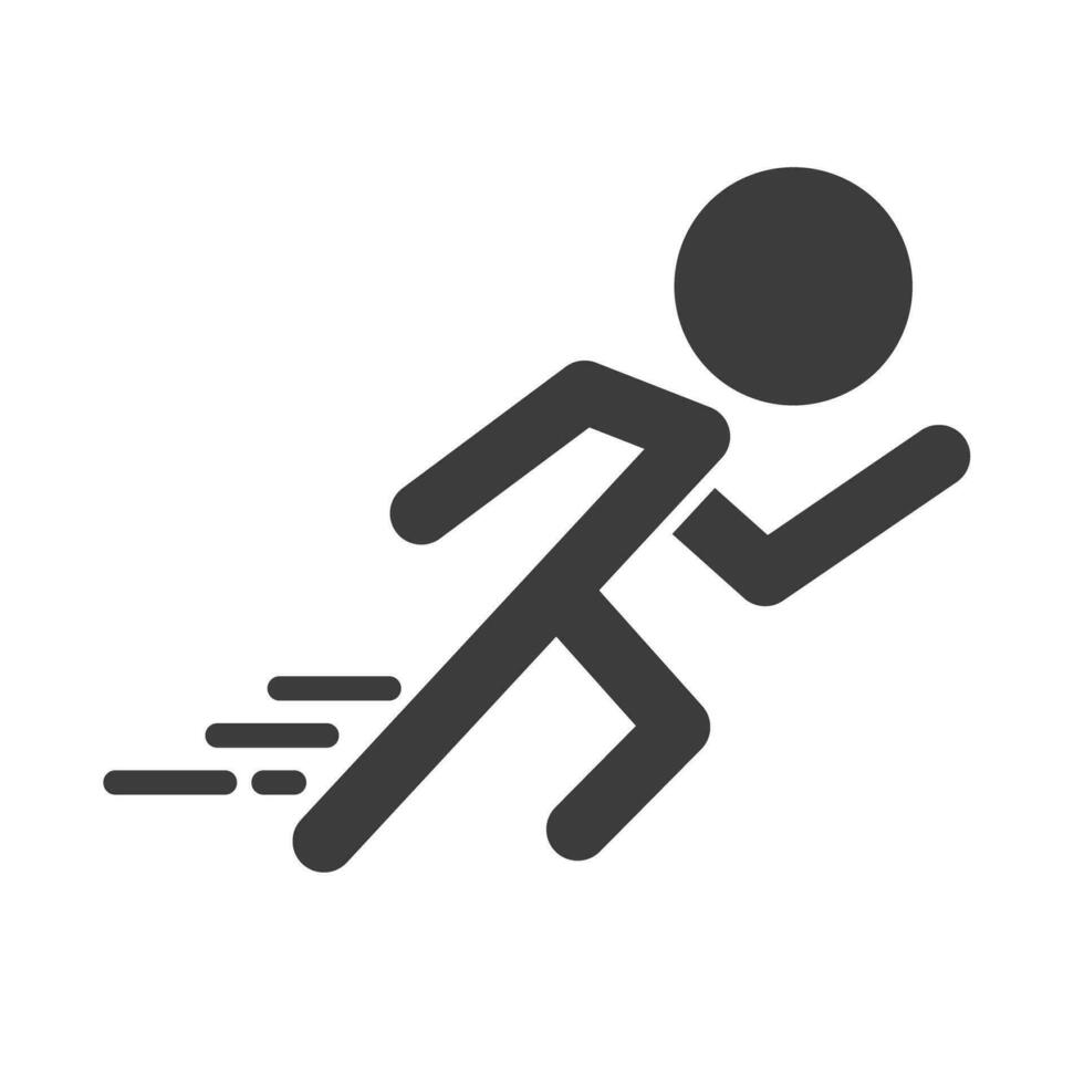 Running person silhouette icon. Competition. Speed. Vector. vector