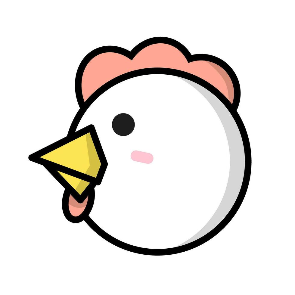 Flat design chicken icon. Vector. vector