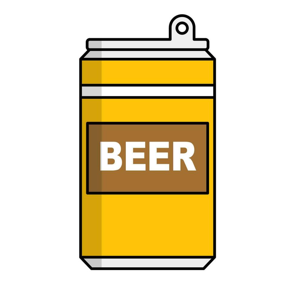 Flat design beer can icon. Alcoholic drink. Vector. vector