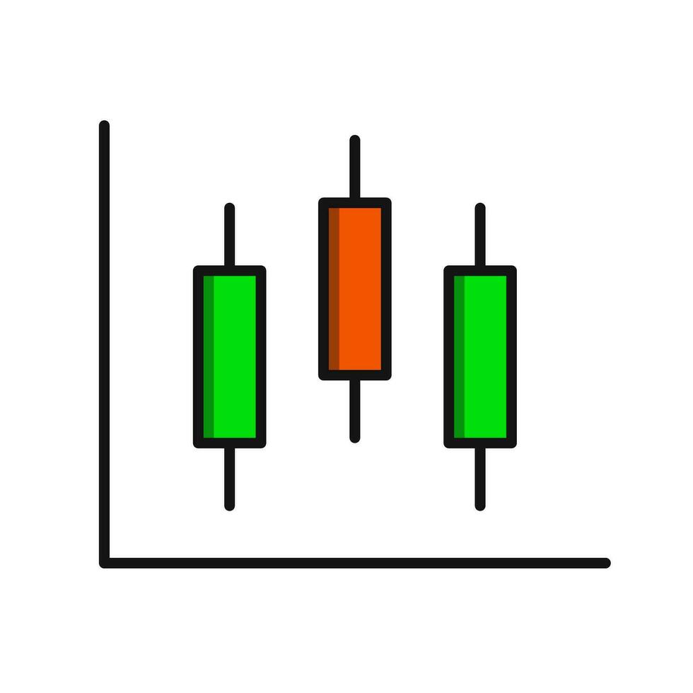 plano estilo candelero gráfico icono. vector. vector