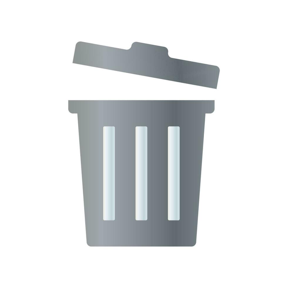 Metallic open trash icon. vector. vector