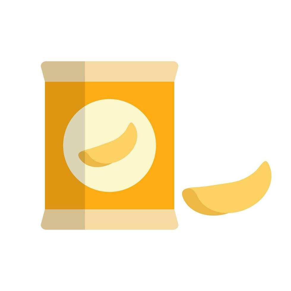 Flat design potato chip icon. Vector. vector