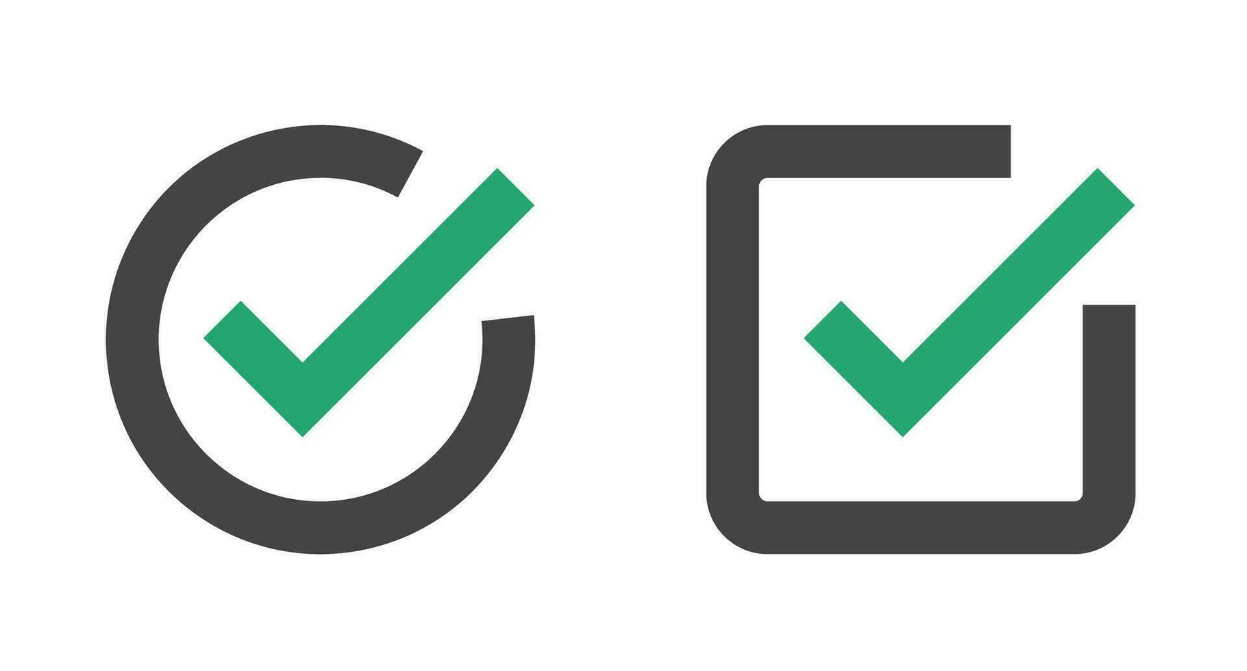 Round checkbox and square checkbox icon set. Vector. vector