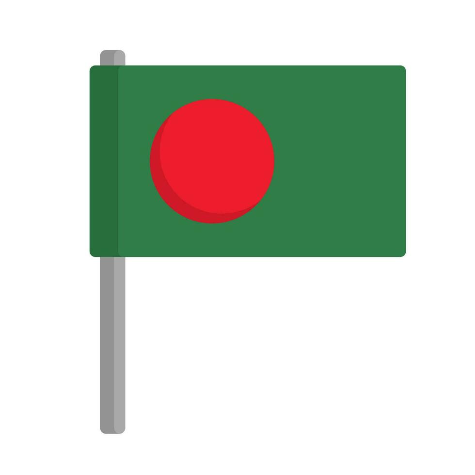 Bangladesh flag icon with pole. Vector. vector