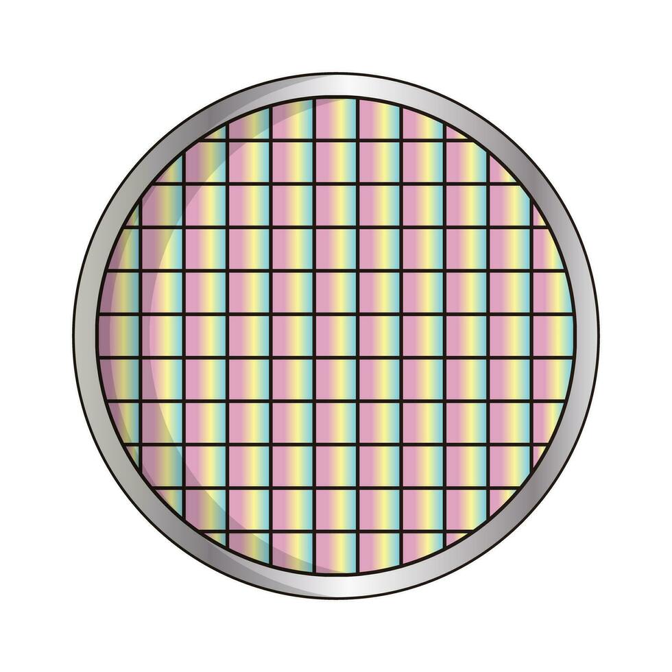 Flat design silicon wafer icon. Vector. vector