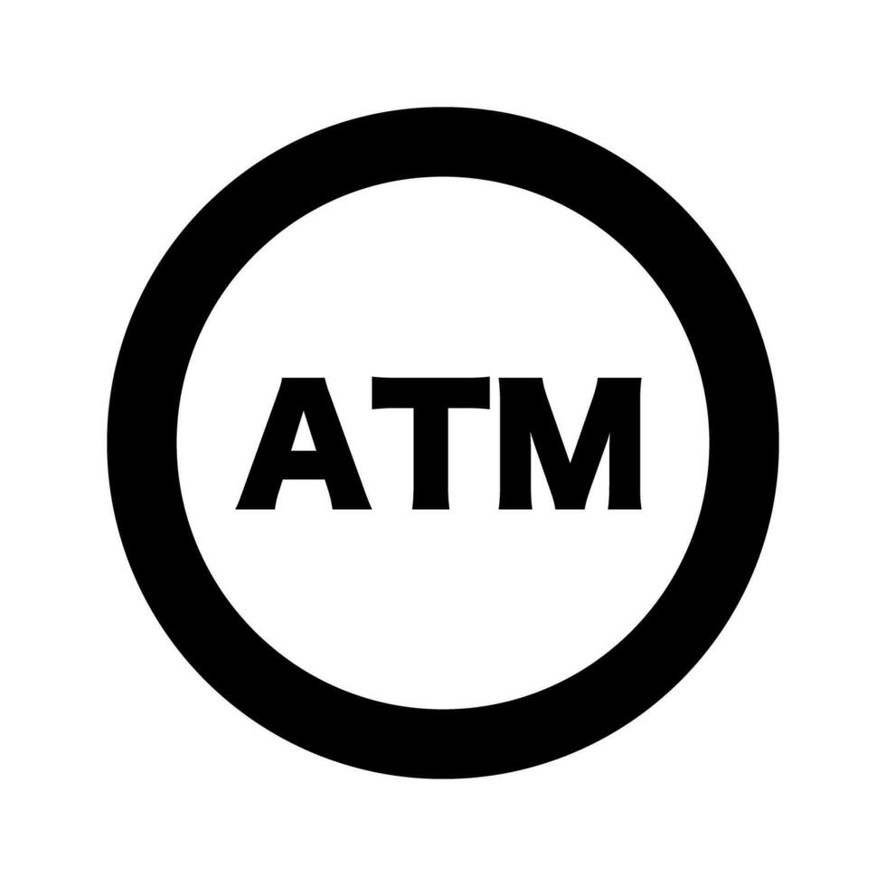 Round ATM sign. ATM mark. Vector. vector