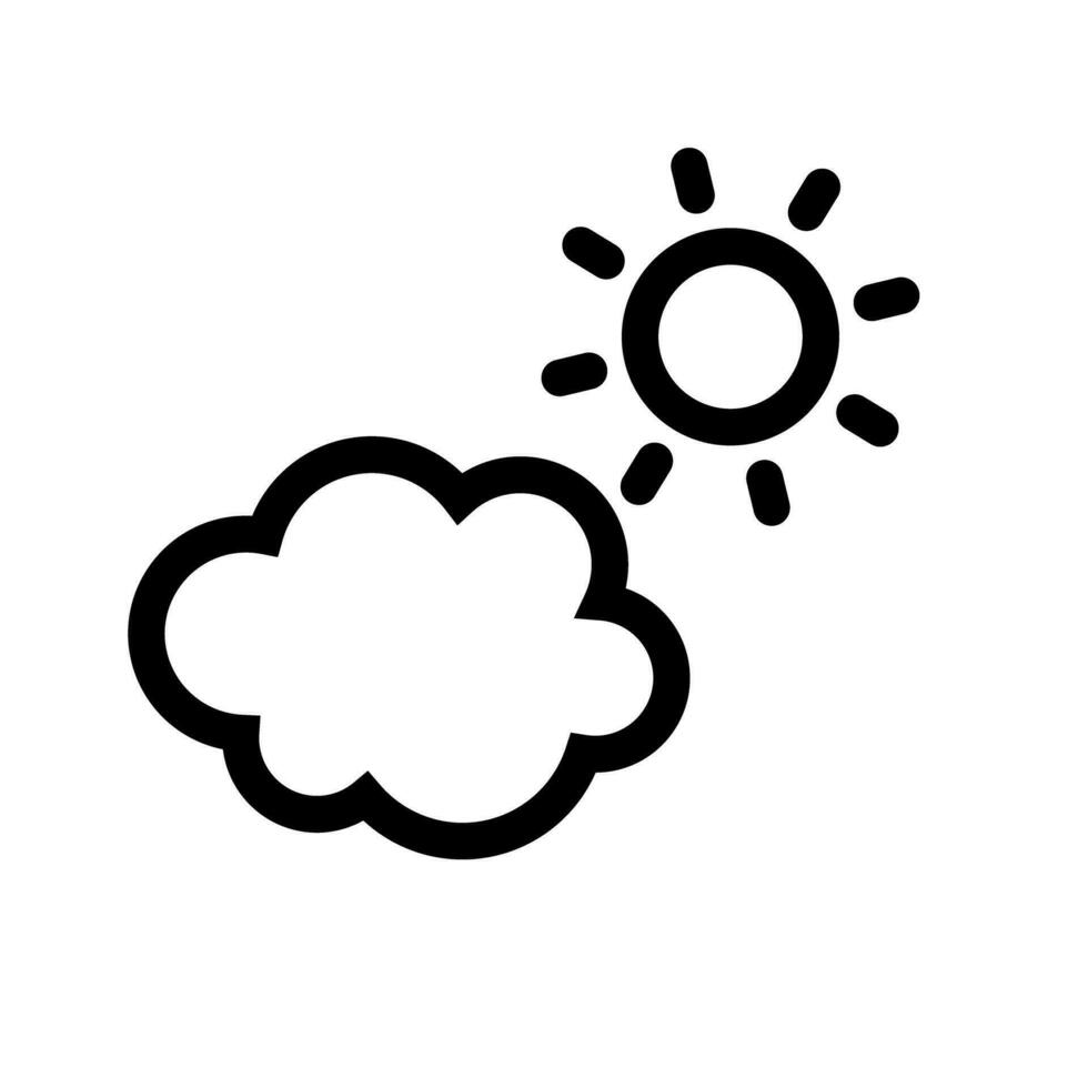 Simple cloud and sun icon. Weather. Vector. vector