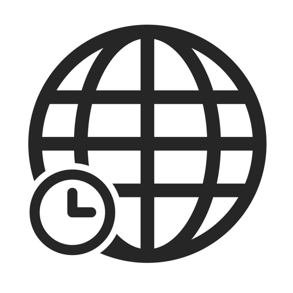 Time zone. Clock and Earth. Standard time zone. Vector. vector