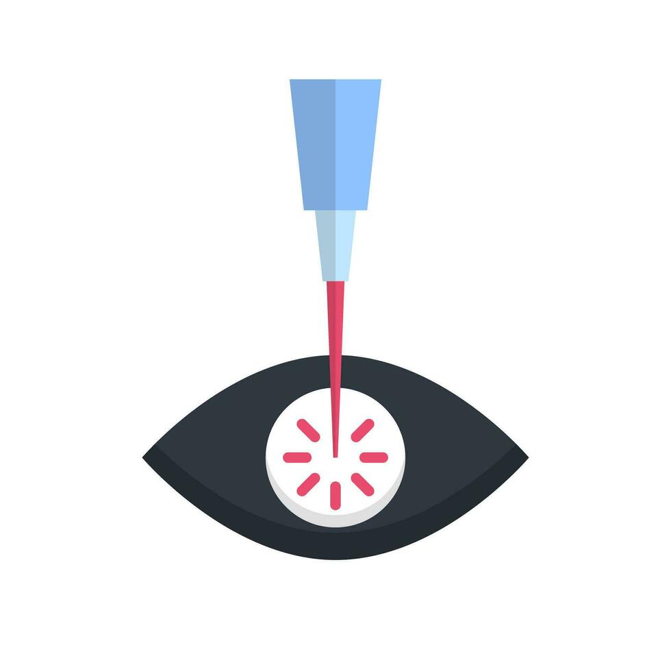 Flat design LASIK surgery icon. Vector. vector