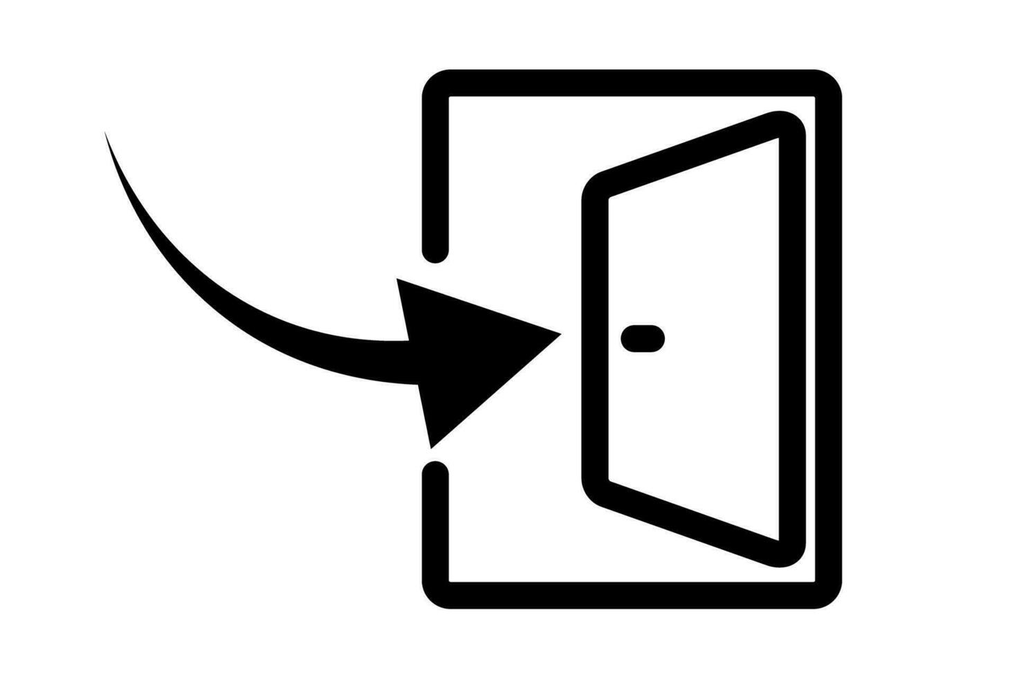 Open door and enter Icon. Vector. vector