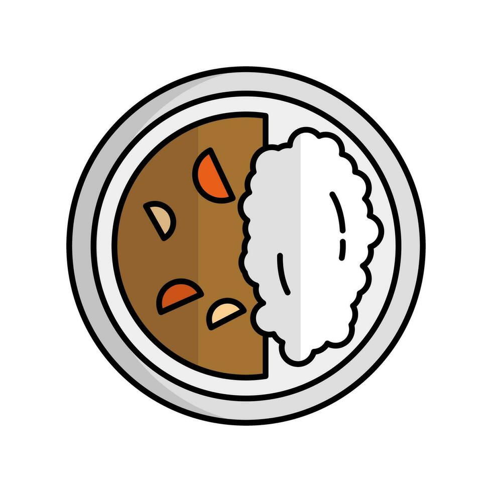 Flat design curry rice icon. Vector. vector