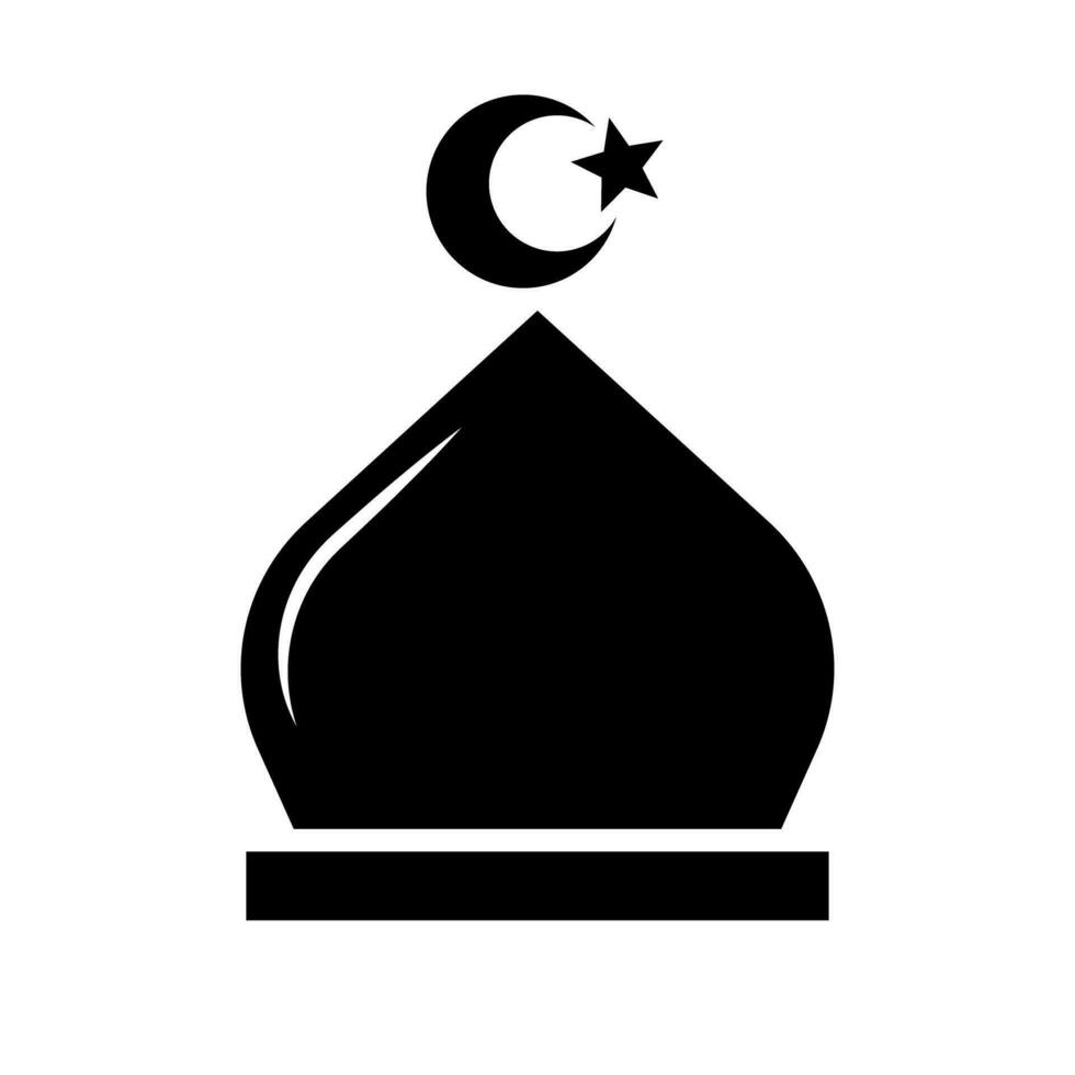 Modern mosque silhouette icon. Islam. Vector. vector