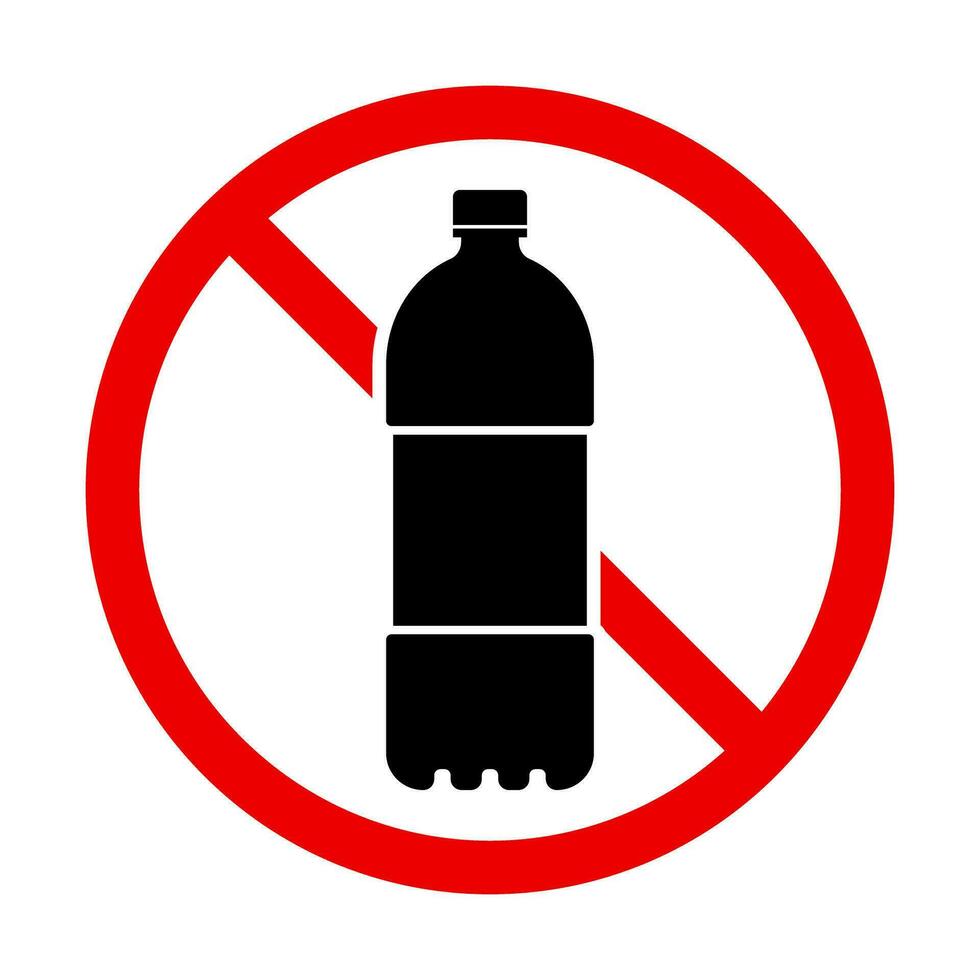 No plastic bottles allowed. Plastic bottle waste prohibited. Vector. vector