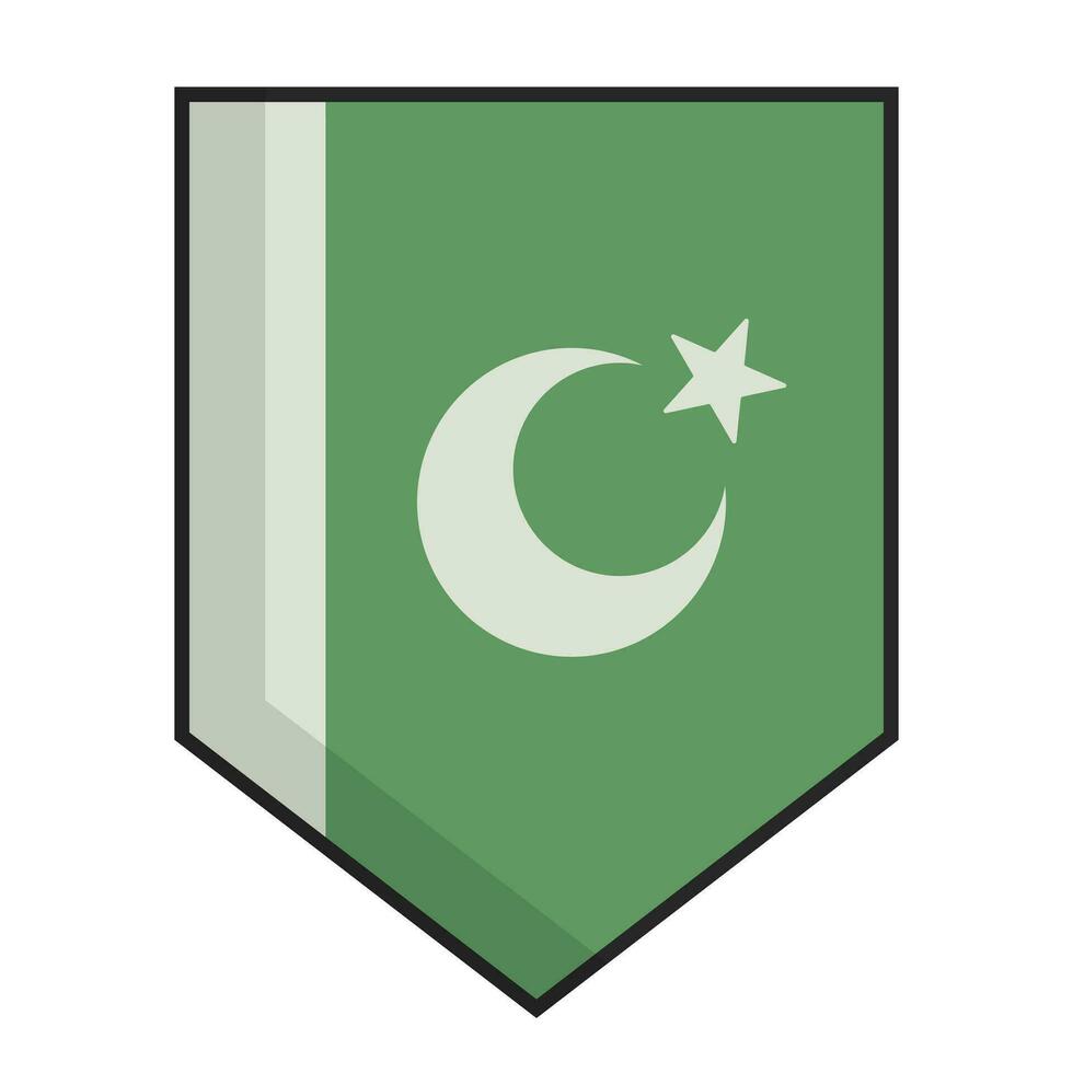 plano diseño pakistaní bandera banderín icono. vector. vector