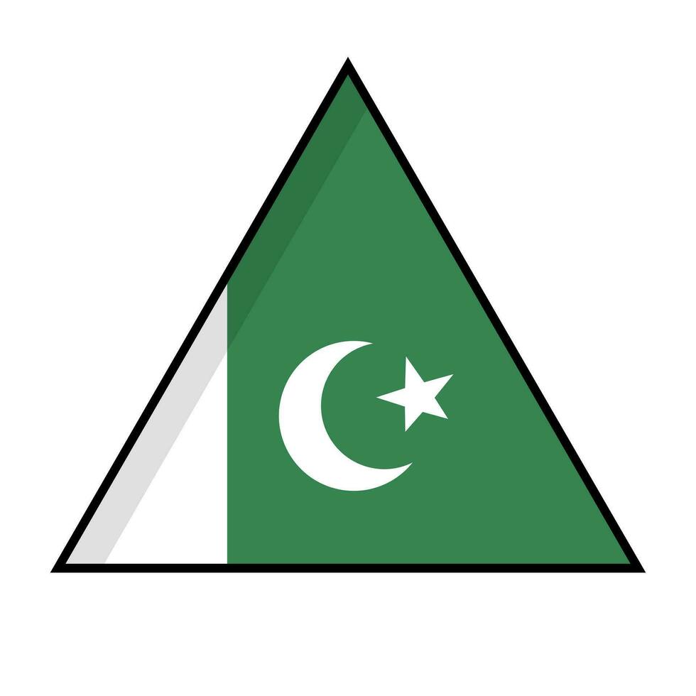 Flat design triangular Pakistani flag. Pakistan flag. Vector. vector
