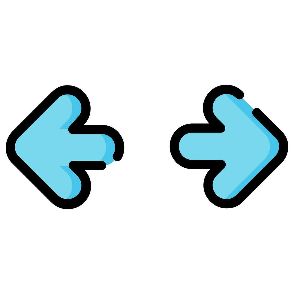 horizontal expand arrow vector filled icon