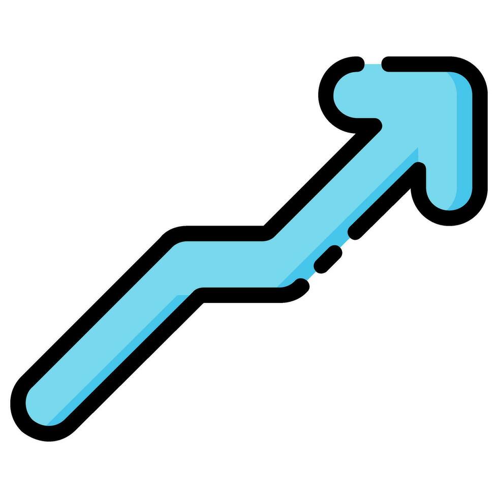 rise arrow vector filled icon