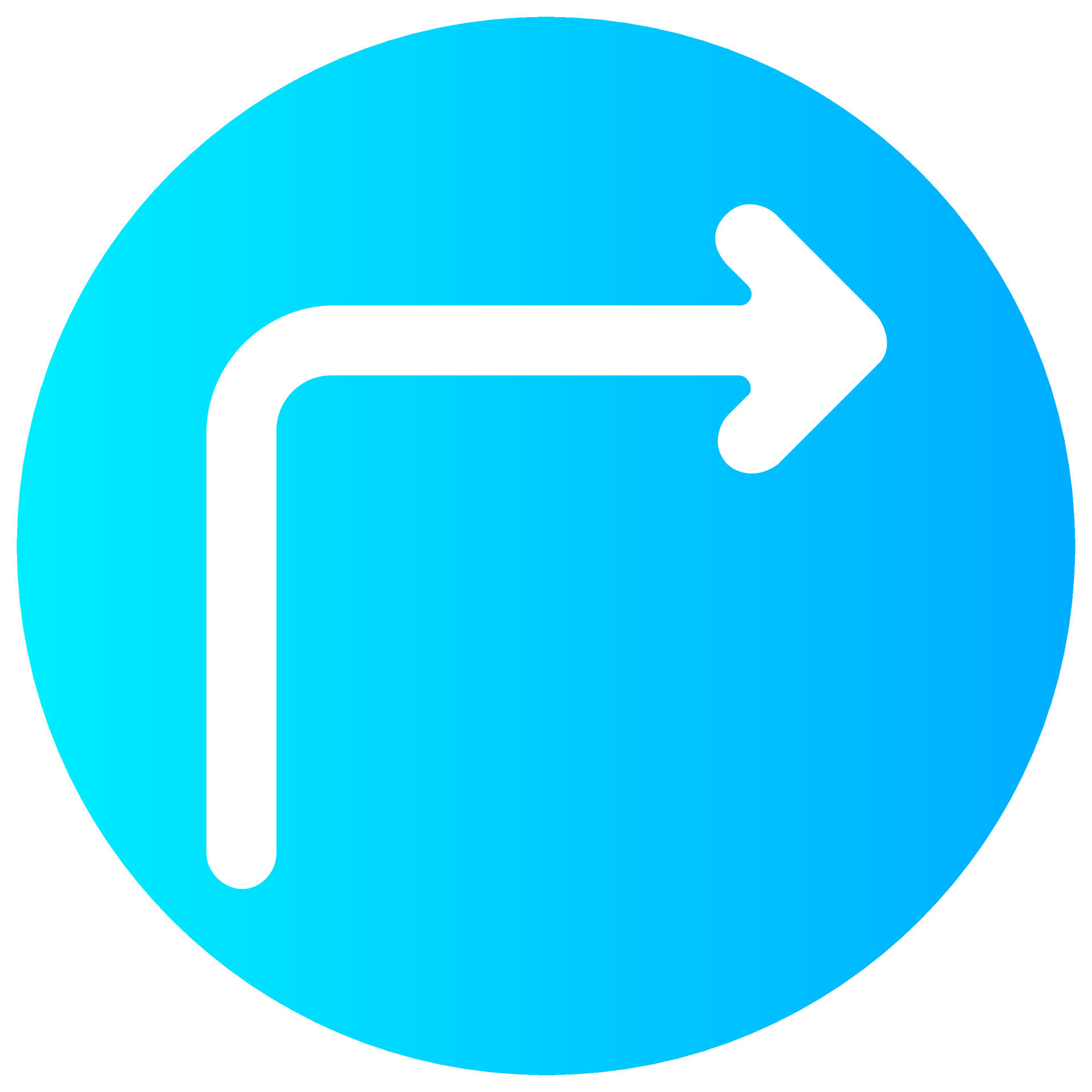 Curved Right Arrow Vector Gradient Round Icon 26322999 Vector Art At all-traffic-diagonal-up-right-arrow-sign-claim-your-10-discount