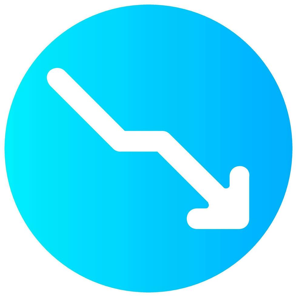 falling arrow vector gradient round icon