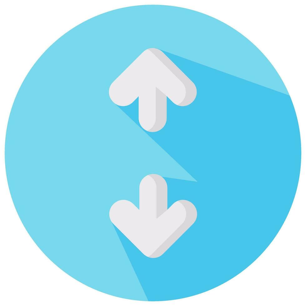 vertical expand arrow vector round flat icon