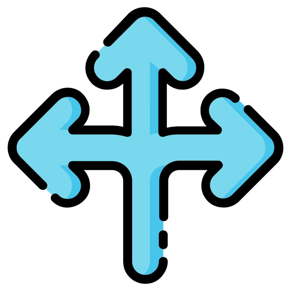 multiple split arrow vector filled icon