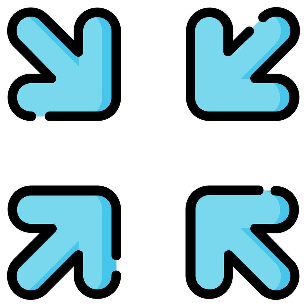 exit fullscreen arrow vector filled icon