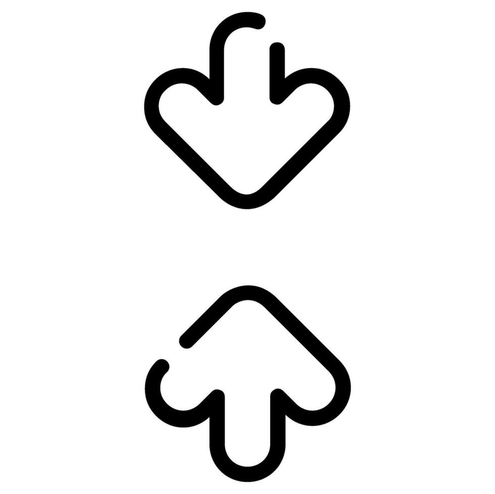 vertical contract arrow vector outline icon